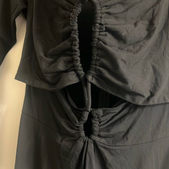 ✨Pixie Market Front Tie Cut Out Midi Black Sz Medium Dress✨ - Picture 7 of 7